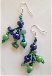 Earrings - Dangle - Royal Blue & soft Green