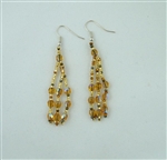 Earrings- Gold Crystals Dangle