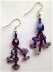 Earrings- Purple Crystals Dangle