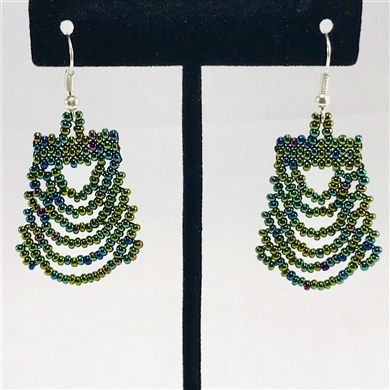 Earrings - Ripple - Peacock Green