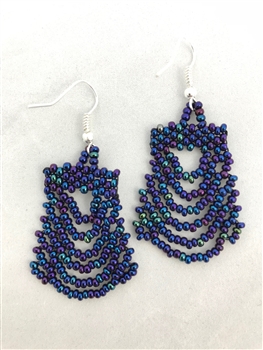 Earrings - Lace Peacock Blue