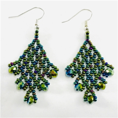 Angelita Earrings - Peacock Green