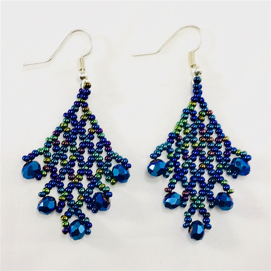Angelita Earrings - Peacock Blue