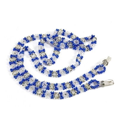 Sweet Reminder Eyeglass/Mask Lanyard - Periwinkle/white