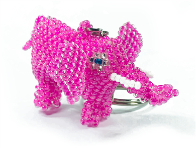 Keychain Charm - Elephant - Pink
