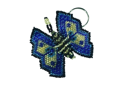 Keychain Charm - Butterfly Blue, Gold