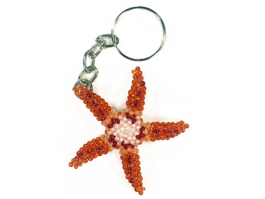 Keychain Charm - Starfish - Orange