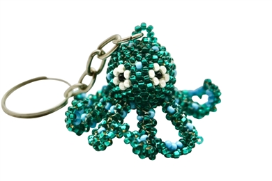 Keychain Charm - Octopus Emerald