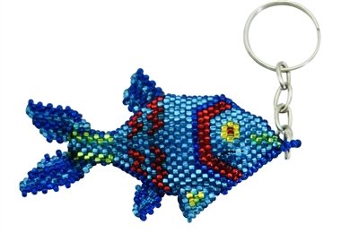 Keychain Charm - Fish - Rainbow Blue