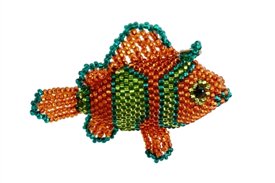 Keychain Charm - Clown Fish orange/emerald/lime