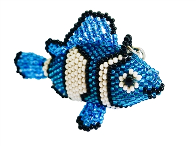 Keychain Charm - Clown Fish - Blue/White