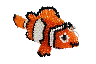 Keychain Charm - Clown Fish Orange/White