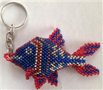 Keychain Charm - Fish - Red/Blue