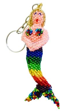 Keychain Charm - Mermaid Rainbow Blonde