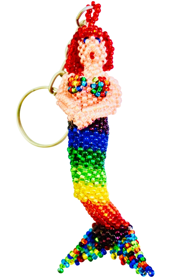 Keychain Charm - Mermaid Rainbow Redhead