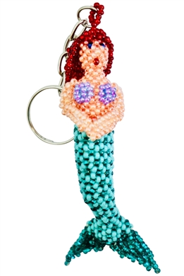 Keychain Charm - Mermaid aqua redhead
