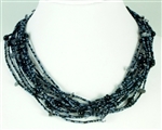 12 Strand Necklace Black
