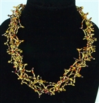 Concha Necklace - Gold/Amber/Grape