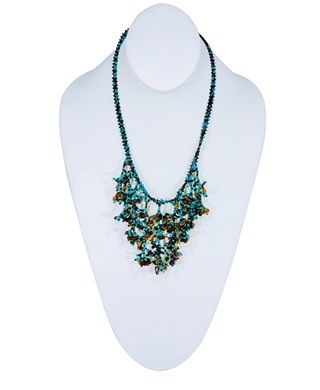Francesca Necklace -  Turquoise/Coffee