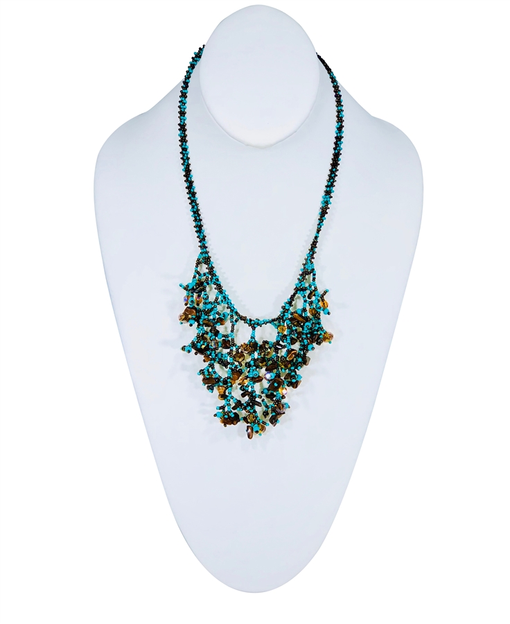 Francesca Necklace -  Turquoise/Coffee