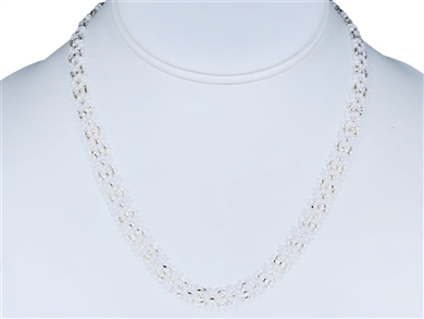 Necklace - Flower Chain White/Silver