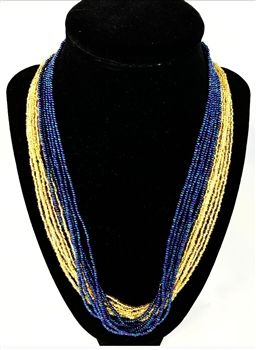 Necklace Mia - Gold/Peacock Blue