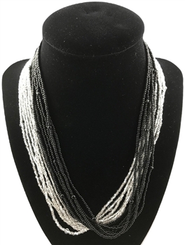 Necklace Mia - Silver/Black