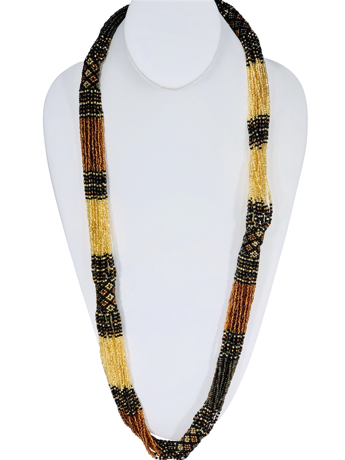 Lucia Necklace - Amber/Black/Gold/Coffee