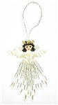 Ornament - Large Angel - White/Silver with Black Hair