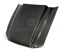2010 - 2012 Ford Mustang Shebly / GT500 3" Cowl Carbon Fiber Hood - Anderson Composites
