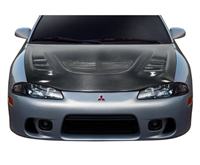 1995 - 1999 Mitsubishi Eclipse EVO-GT Style Carbon Fiber Hood - Carbon Creations