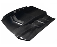 2013 - 2014 Ford Mustang Interceptor Style Carbon Fiber Hood - Carbon Creations