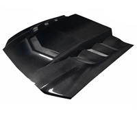 2010 - 2012 Ford Mustang Shelby / GT500 Interceptor Style Carbon Fiber Hood - Carbon Creations