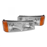 2002 - 2006 Chevy Avalanche (W/O Body Cladding) Bumper Lights - Chrome