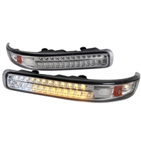 1999 - 2002 Chevy Silverado LED Bumper Lights - Chrome