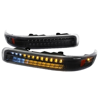 2000 - 2002 Chevy Silverado HD LED Bumper Lights - Black