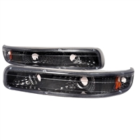 2000 - 2002 Chevy Silverado HD Bumper Lights - Black