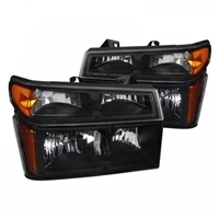 2004 - 2012 GMC Canyon Euro Style Headlights + Bumper Lights - Black