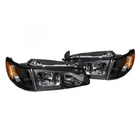 1993 - 1997 Toyota Corolla Euro Style Headlights + Corner Lights - Black