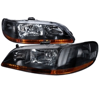 1998 - 2002 Honda Accord Crystal Headlights - Black