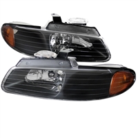 1996 - 2000 Dodge Caravan / Grand Caravan Euro Style Headlights - Black