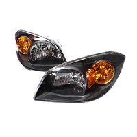 2005 - 2010 Chevy Cobalt Crystal Headlights - Black
