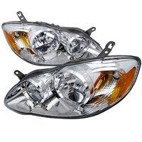 2003 - 2008 Toyota Corolla Euro Style Headlights - Chrome