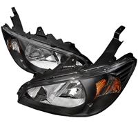 2004 - 2005 Honda Civic 2Dr / 4Dr Crystal Headlights - Black