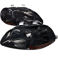 1996 - 1998 Honda Civic Crystal Headlights - Smoke