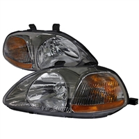 1996 - 1998 Honda Civic Crystal Headlights - Smoke