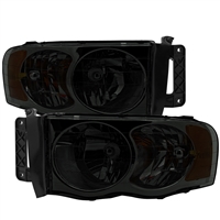 2002 - 2005 Dodge Ram 1500 Crystal Headlights - Smoke