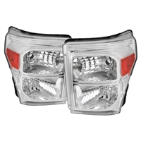 2011 - 2016 Ford Super Duty Euro Style Headlights - Chrome