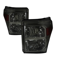 2011 - 2016 Ford Super Duty Euro Style Headlights - Smoke