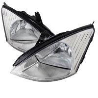 2000 - 2004 Ford Focus Euro Style Headlights - Chrome